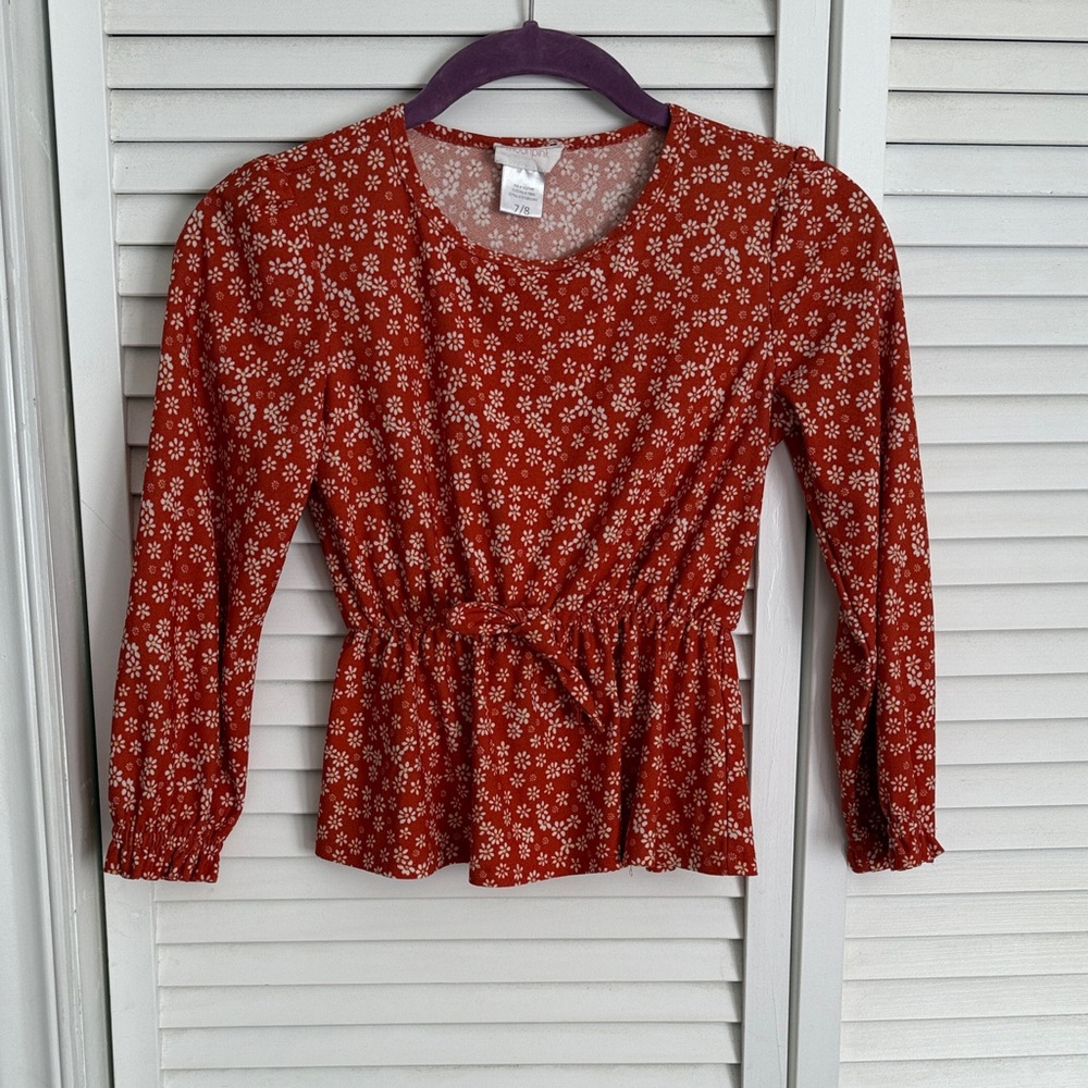 Elegant Floral Rust Blouse